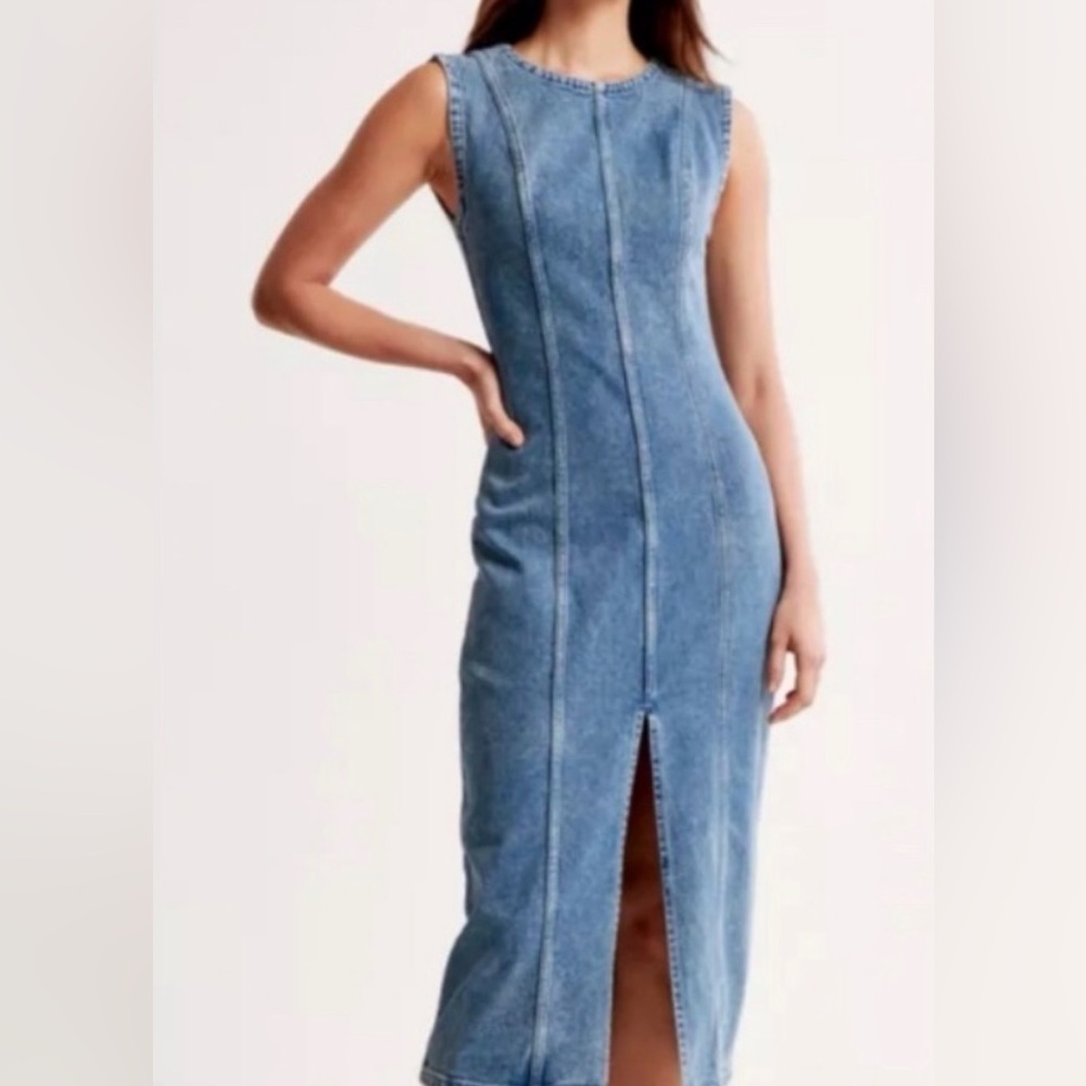 Abercrombie & Fitch Midi Shell Denim Dress